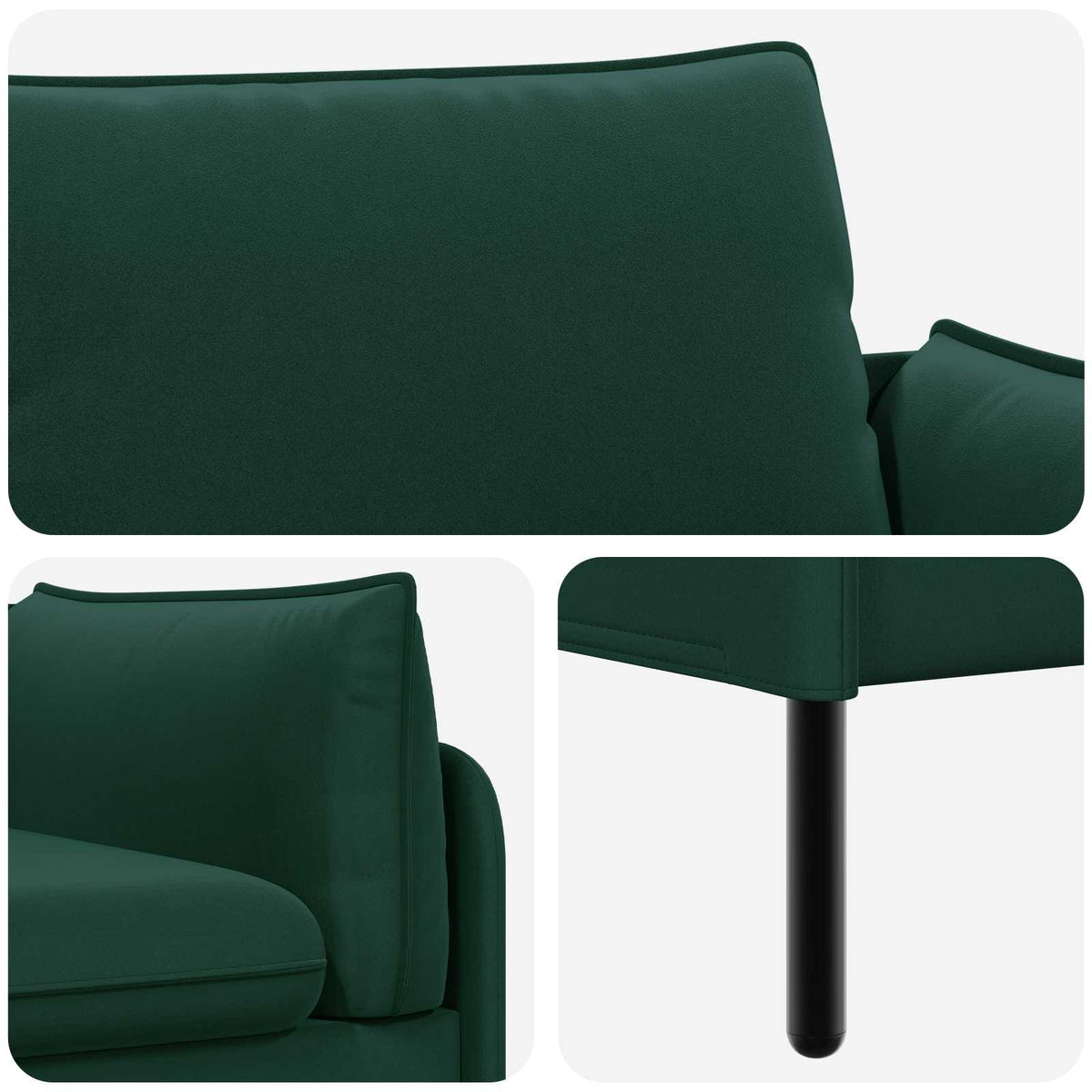 2-Seater Sofa 2-Seater Dark Green 188 x 81 x 89 cm Velvet