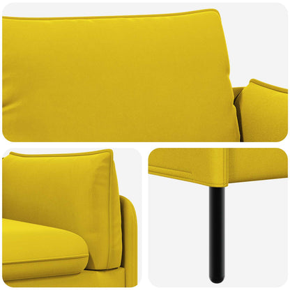 2-Seater Sofa 2-Seater Yellow 188 x 81 x 89 cm Velvet