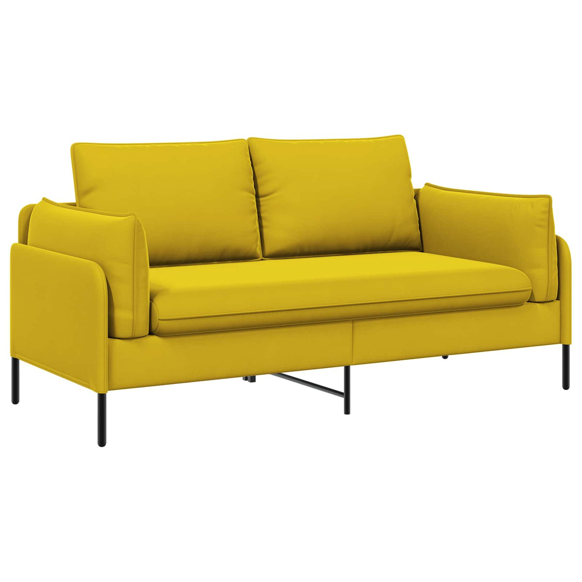 2-Seater Sofa 2-Seater Yellow 188 x 81 x 89 cm Velvet