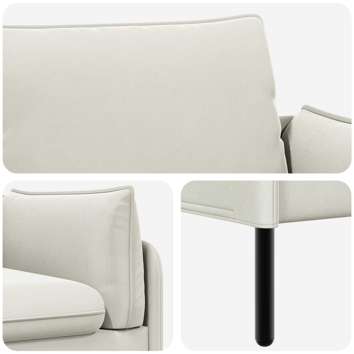 2-Seater Sofa 2-Seater Cream 188 x 81 x 89 cm Velvet