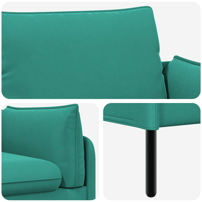 2-Seater Sofa 2-Seater Turquoise 188 x 81 x 89 cm Velvet
