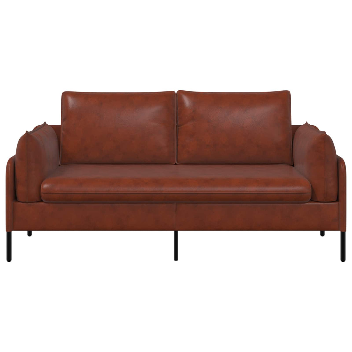 2-Seater Sofa Shiny Brown 188 x 81 x 89 cm Faux Leather