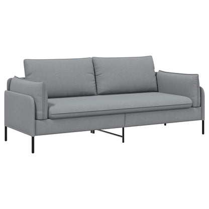 3-Seater Sofa Light Grey 222 x 81 x 89 cm Fabric
