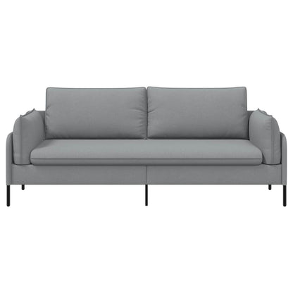 3-Seater Sofa Light Grey 222 x 81 x 89 cm Fabric