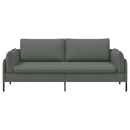3-Seater Sofa Dark Grey 222 x 81 x 89 cm Fabric