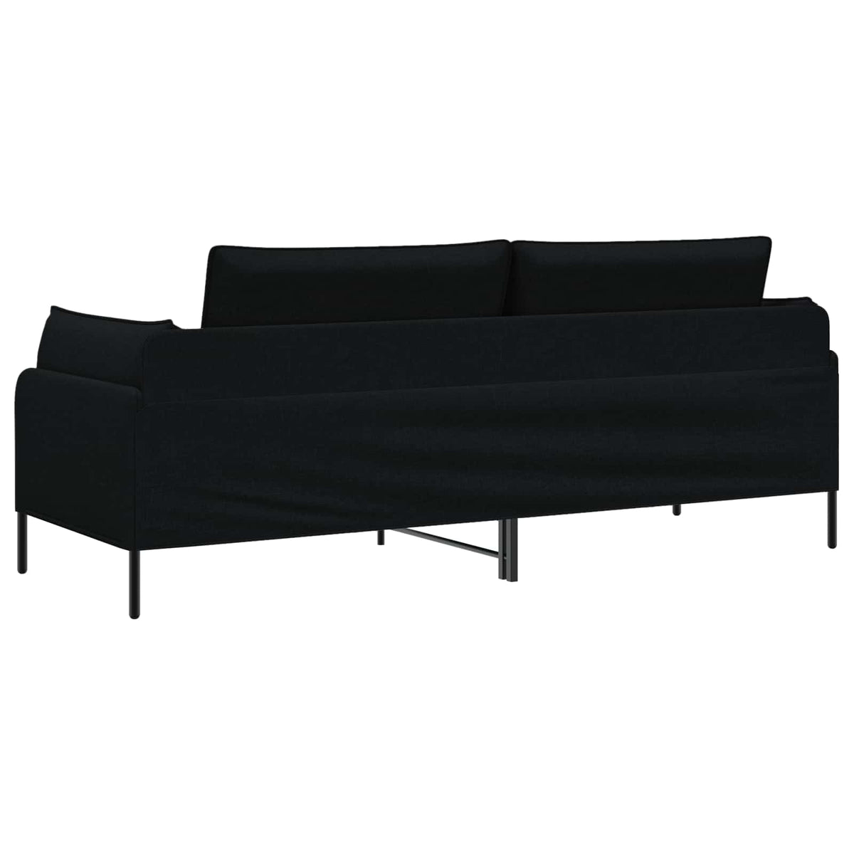3-Seater Sofa Black 222 x 81 x 89 cm Fabric
