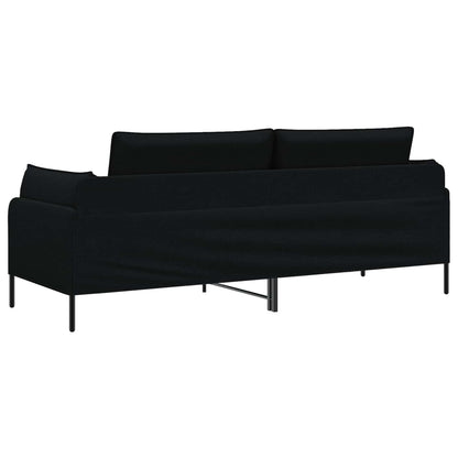 3-Seater Sofa Black 222 x 81 x 89 cm Fabric