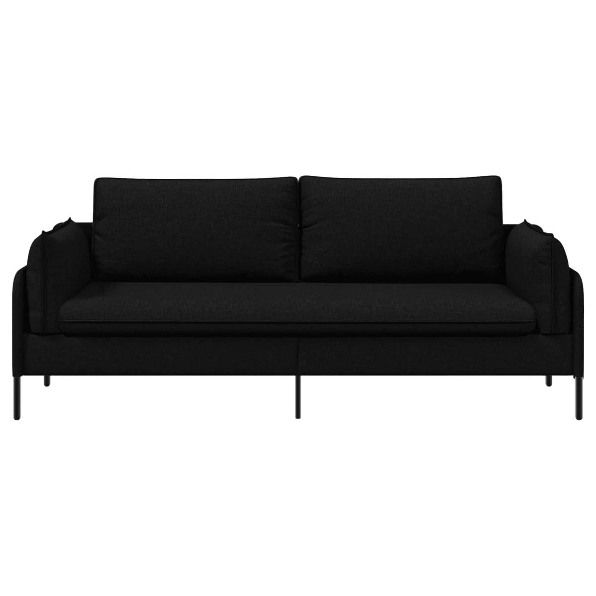 3-Seater Sofa Black 222 x 81 x 89 cm Fabric
