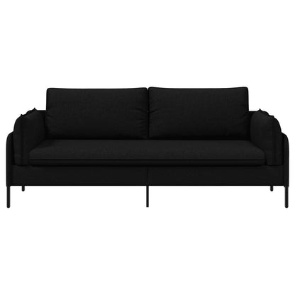 3-Seater Sofa Black 222 x 81 x 89 cm Fabric
