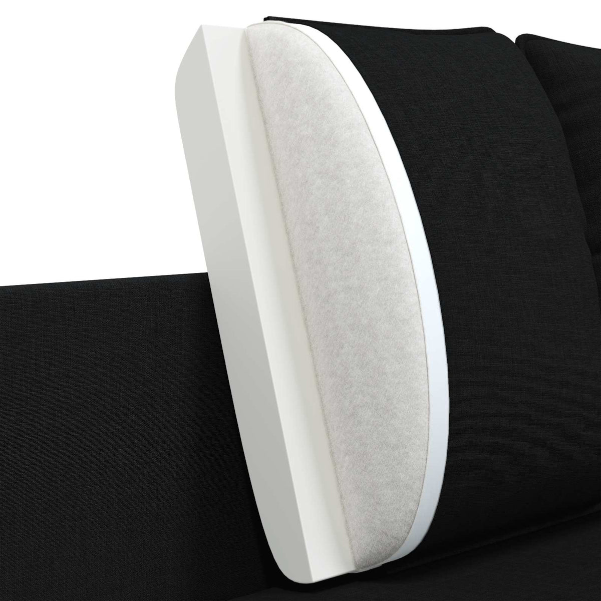 3-Seater Sofa Black 222 x 81 x 89 cm Fabric