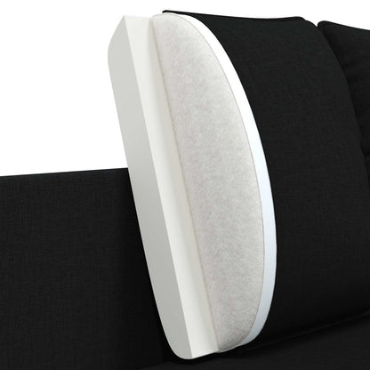 3-Seater Sofa Black 222 x 81 x 89 cm Fabric