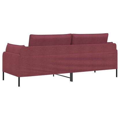 3-Seater Sofa Wine Red 222 x 81 x 89 cm Fabric