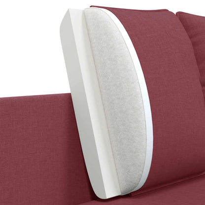 3-Seater Sofa Wine Red 222 x 81 x 89 cm Fabric
