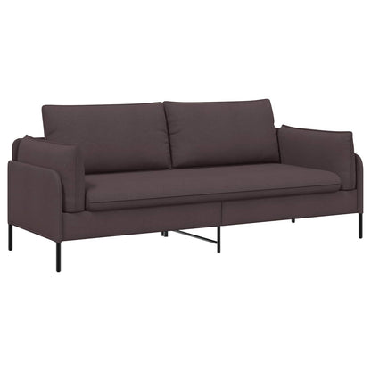 3-Seater Sofa Dark Brown 222 x 81 x 89 cm Fabric