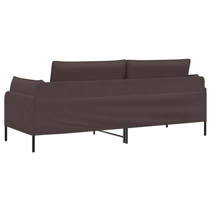 3-Seater Sofa Dark Brown 222 x 81 x 89 cm Fabric