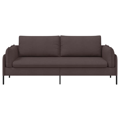 3-Seater Sofa Dark Brown 222 x 81 x 89 cm Fabric