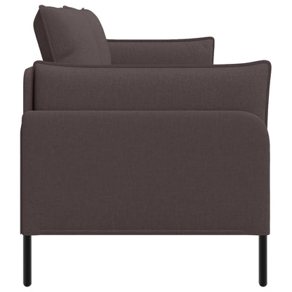 3-Seater Sofa Dark Brown 222 x 81 x 89 cm Fabric