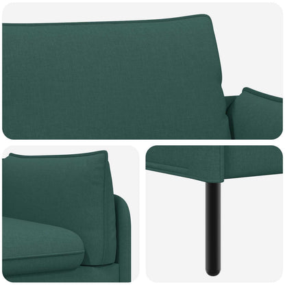 3-Seater Sofa Dark Green 222 x 81 x 89 cm Fabric