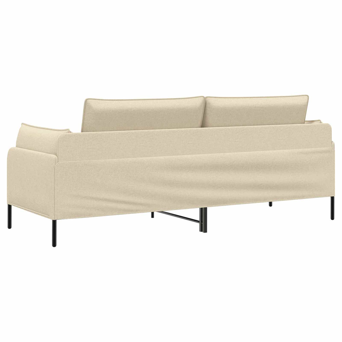 3-Seater Sofa Cream 222 x 81 x 89 cm Fabric