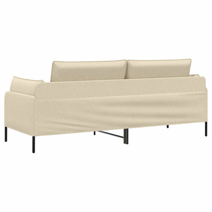 3-Seater Sofa Cream 222 x 81 x 89 cm Fabric