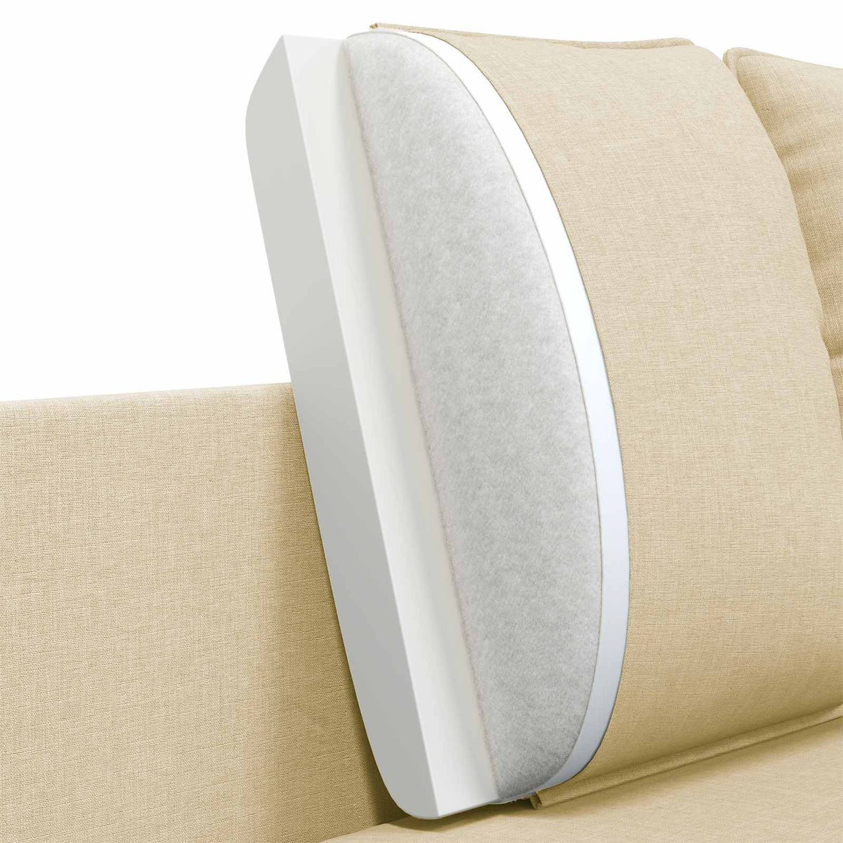 3-Seater Sofa Cream 222 x 81 x 89 cm Fabric