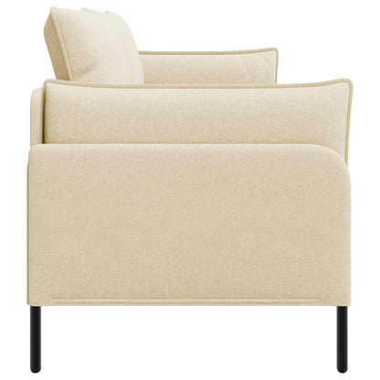 3-Seater Sofa Cream 222 x 81 x 89 cm Fabric