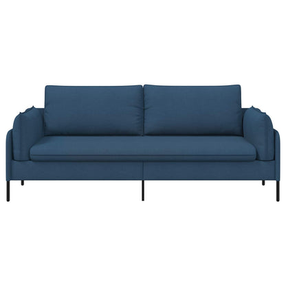 3-Seater Sofa Blue 222 x 81 x 89 cm Fabric