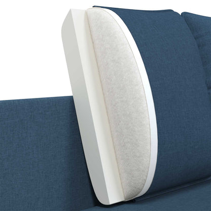 3-Seater Sofa Blue 222 x 81 x 89 cm Fabric
