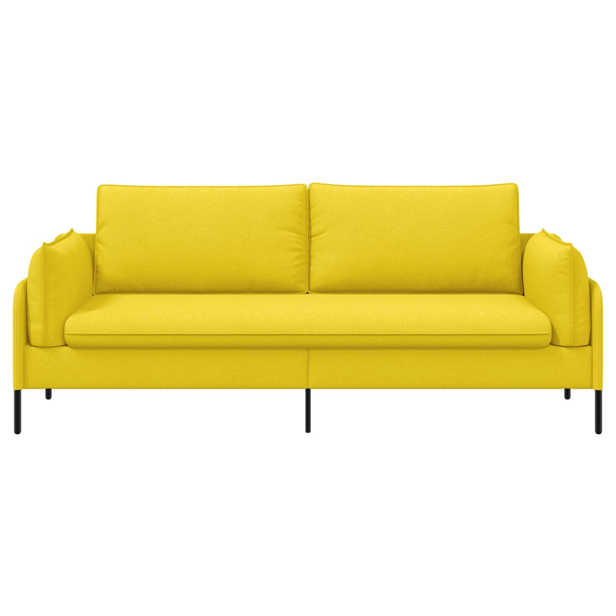 3-Seater Sofa Light Yellow 222 x 81 x 89 cm Fabric