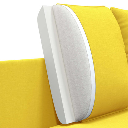 3-Seater Sofa Light Yellow 222 x 81 x 89 cm Fabric