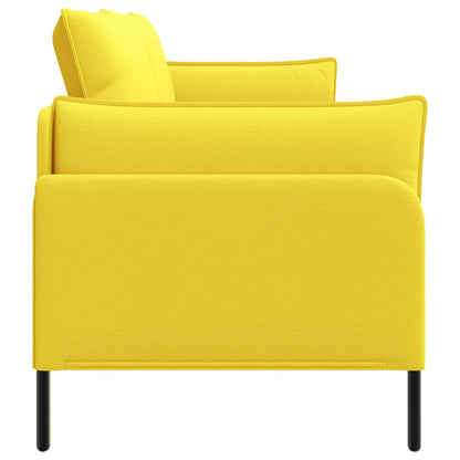 3-Seater Sofa Light Yellow 222 x 81 x 89 cm Fabric