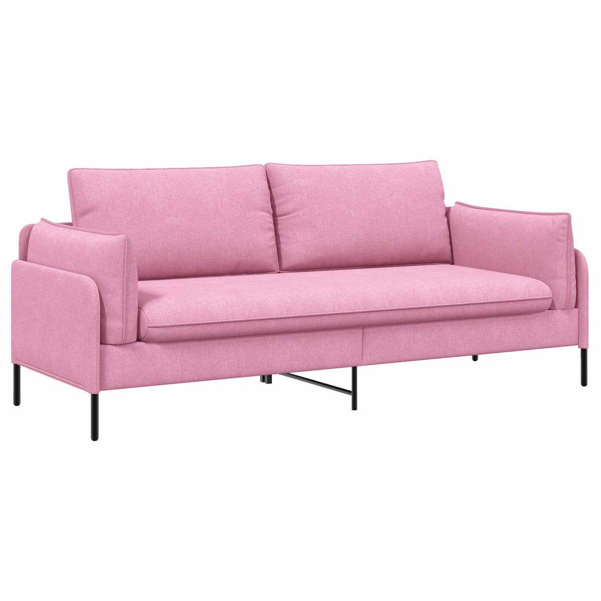3-Seater Sofa Pink 222 x 81 x 89 cm Fabric