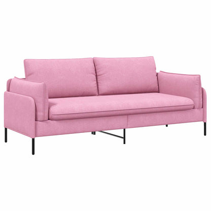 3-Seater Sofa Pink 222 x 81 x 89 cm Fabric