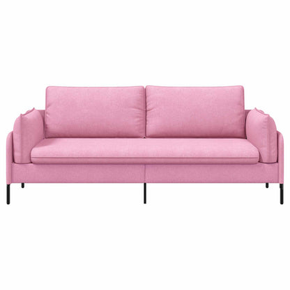 3-Seater Sofa Pink 222 x 81 x 89 cm Fabric