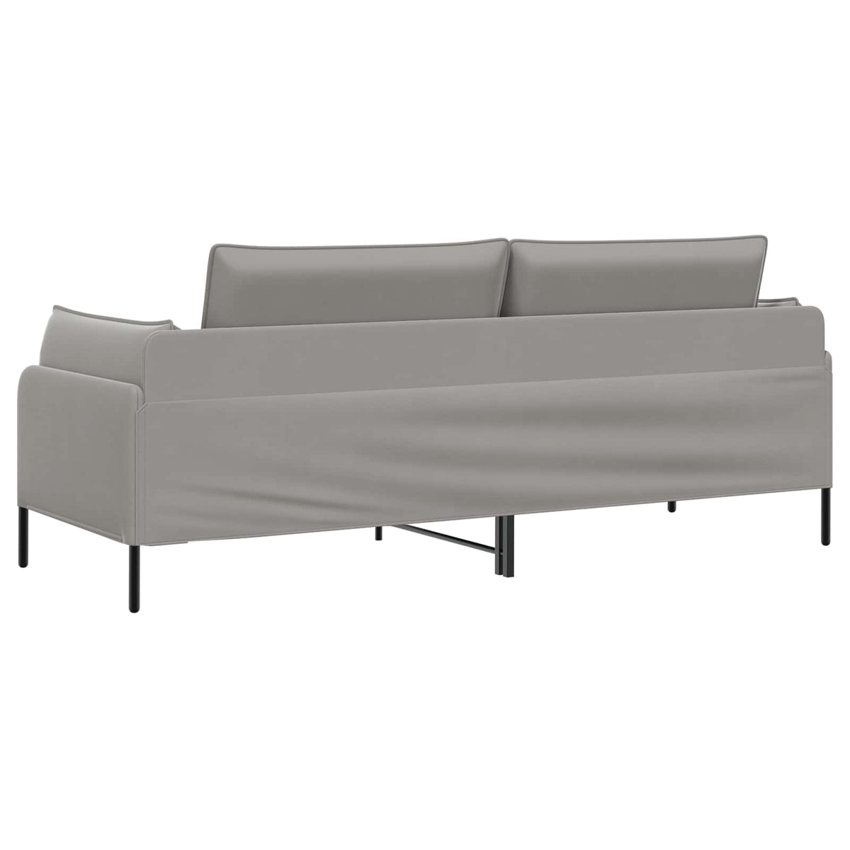 3-Seater Sofa Light Grey 222 x 81 x 89 cm Velvet