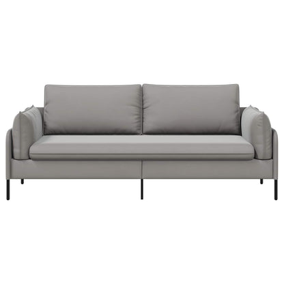 3-Seater Sofa Light Grey 222 x 81 x 89 cm Velvet