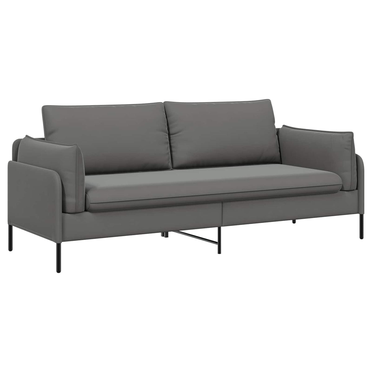 3-Seater Sofa 3-Seater Dark Grey 222 x 81 x 89 cm Velvet