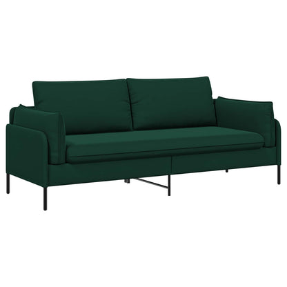 3-Seater Sofa Dark Green 222 x 81 x 89 cm Velvet
