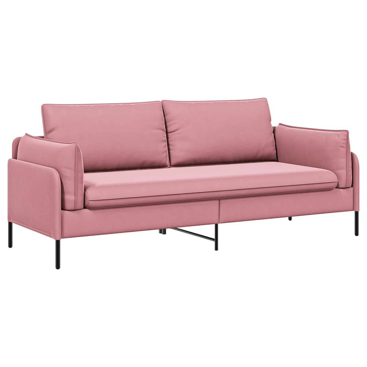 3-Seater Sofa Pink 222 x 81 x 89 cm Velvet