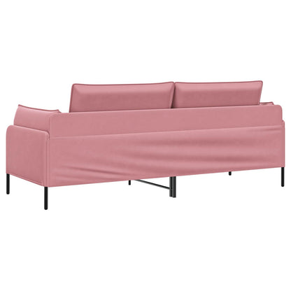 3-Seater Sofa Pink 222 x 81 x 89 cm Velvet
