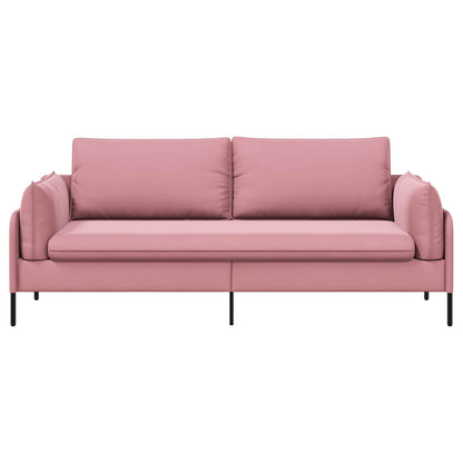 3-Seater Sofa Pink 222 x 81 x 89 cm Velvet