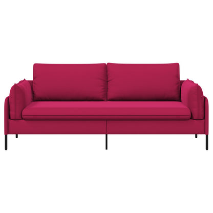3-Seater Sofa 3-Seater Wine Red 222 x 81 x 89 cm Velvet