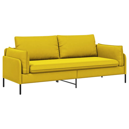 3-Seater Sofa 3-Seater Yellow 222 x 81 x 89 cm Velvet