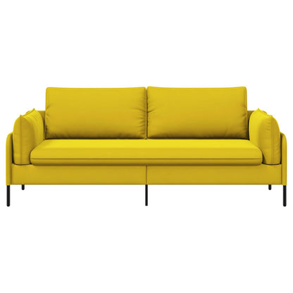 3-Seater Sofa 3-Seater Yellow 222 x 81 x 89 cm Velvet
