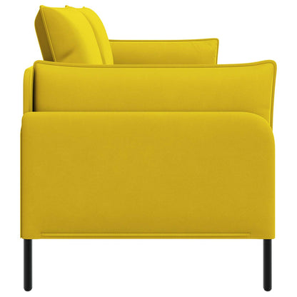 3-Seater Sofa 3-Seater Yellow 222 x 81 x 89 cm Velvet