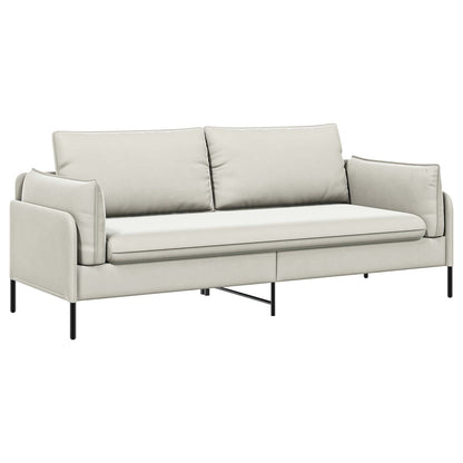 3-Seater Sofa Cream 222 x 81 x 89 cm Velvet