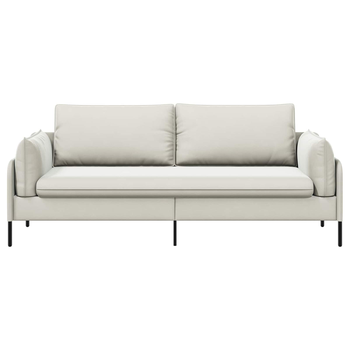 3-Seater Sofa Cream 222 x 81 x 89 cm Velvet