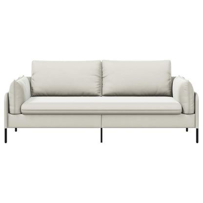 3-Seater Sofa Cream 222 x 81 x 89 cm Velvet
