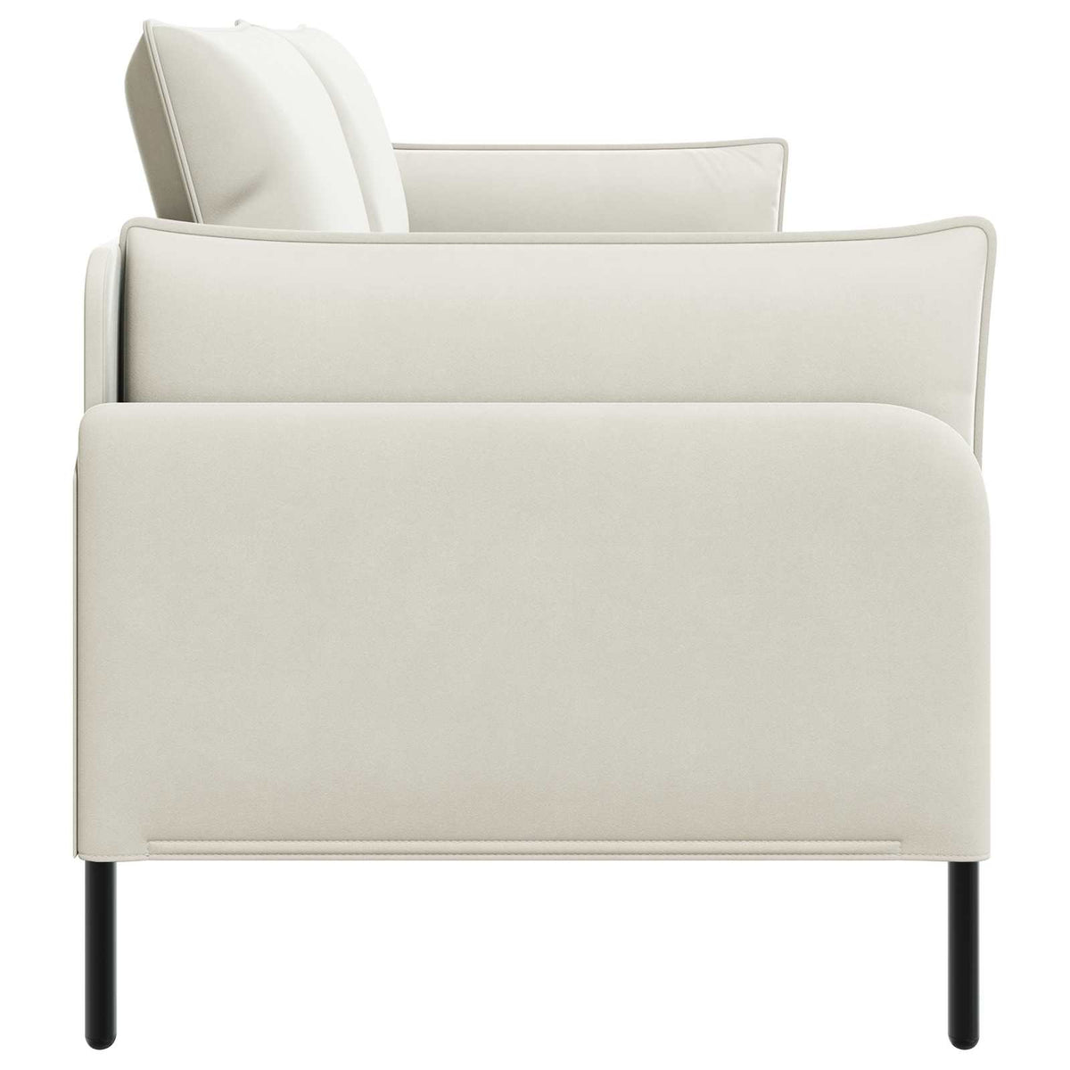 3-Seater Sofa Cream 222 x 81 x 89 cm Velvet