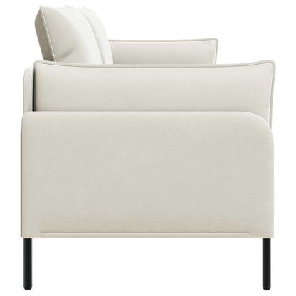 3-Seater Sofa Cream 222 x 81 x 89 cm Velvet